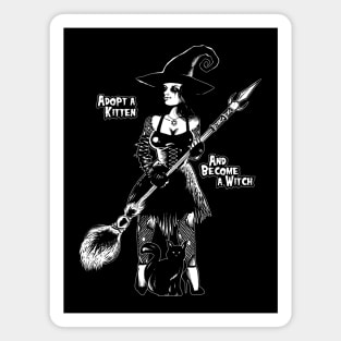 Halloween witch and cat Magnet